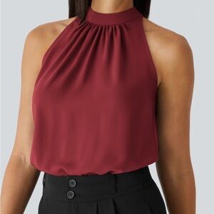 Red Halara Tank Top Halter with Key Hole Back